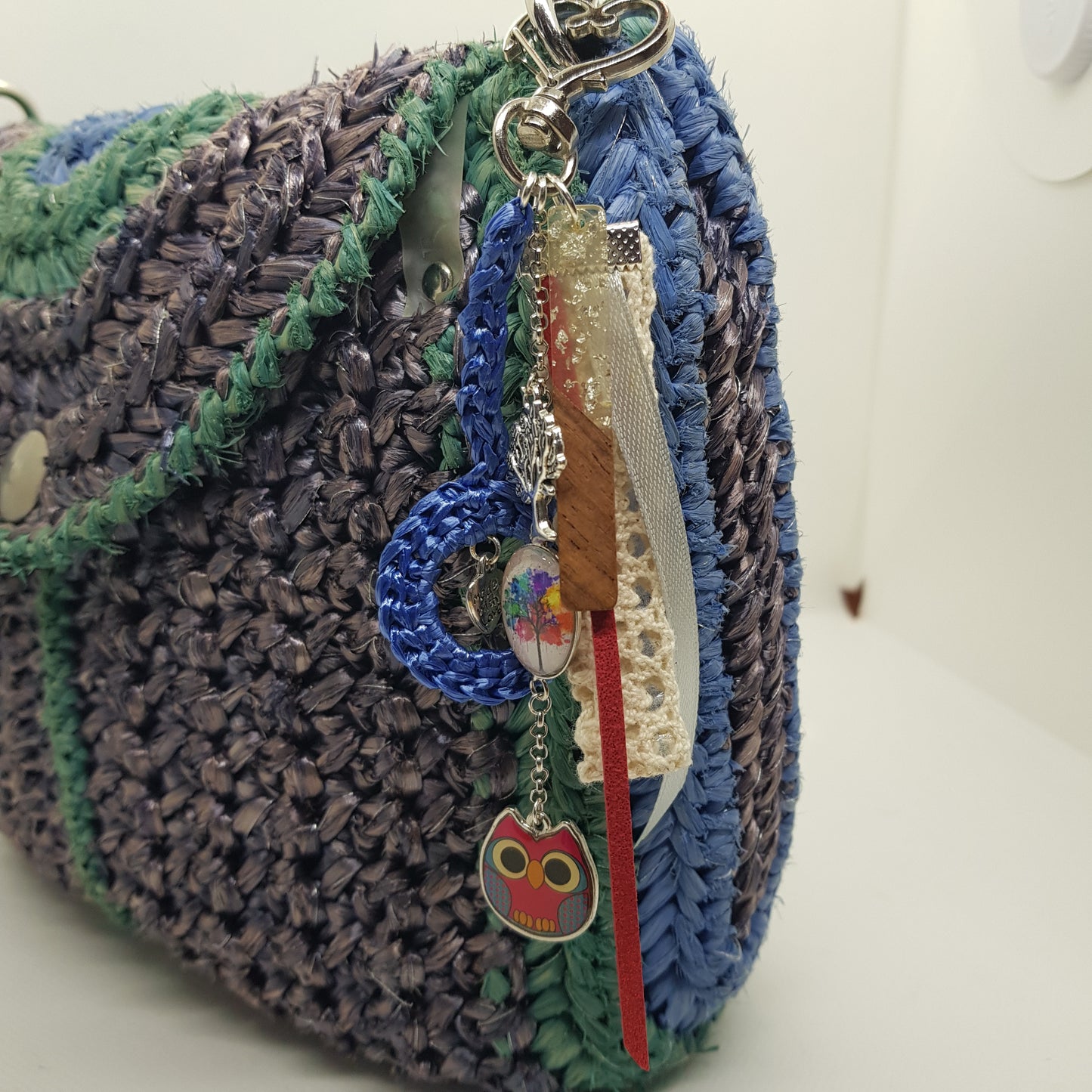 Bijou de Sac Artisanal Chouette Argent