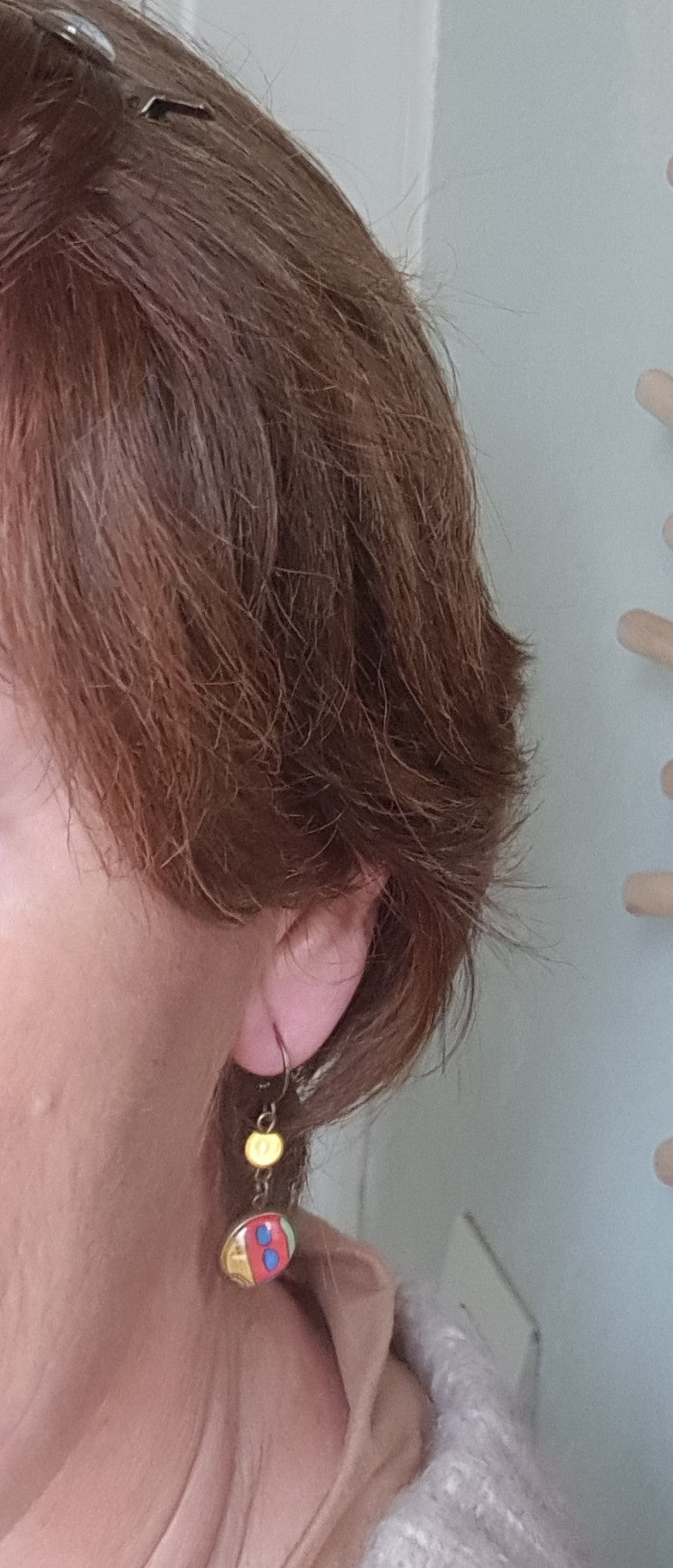 Boucle d'Oreille Artisanale Adora Perle Dorée