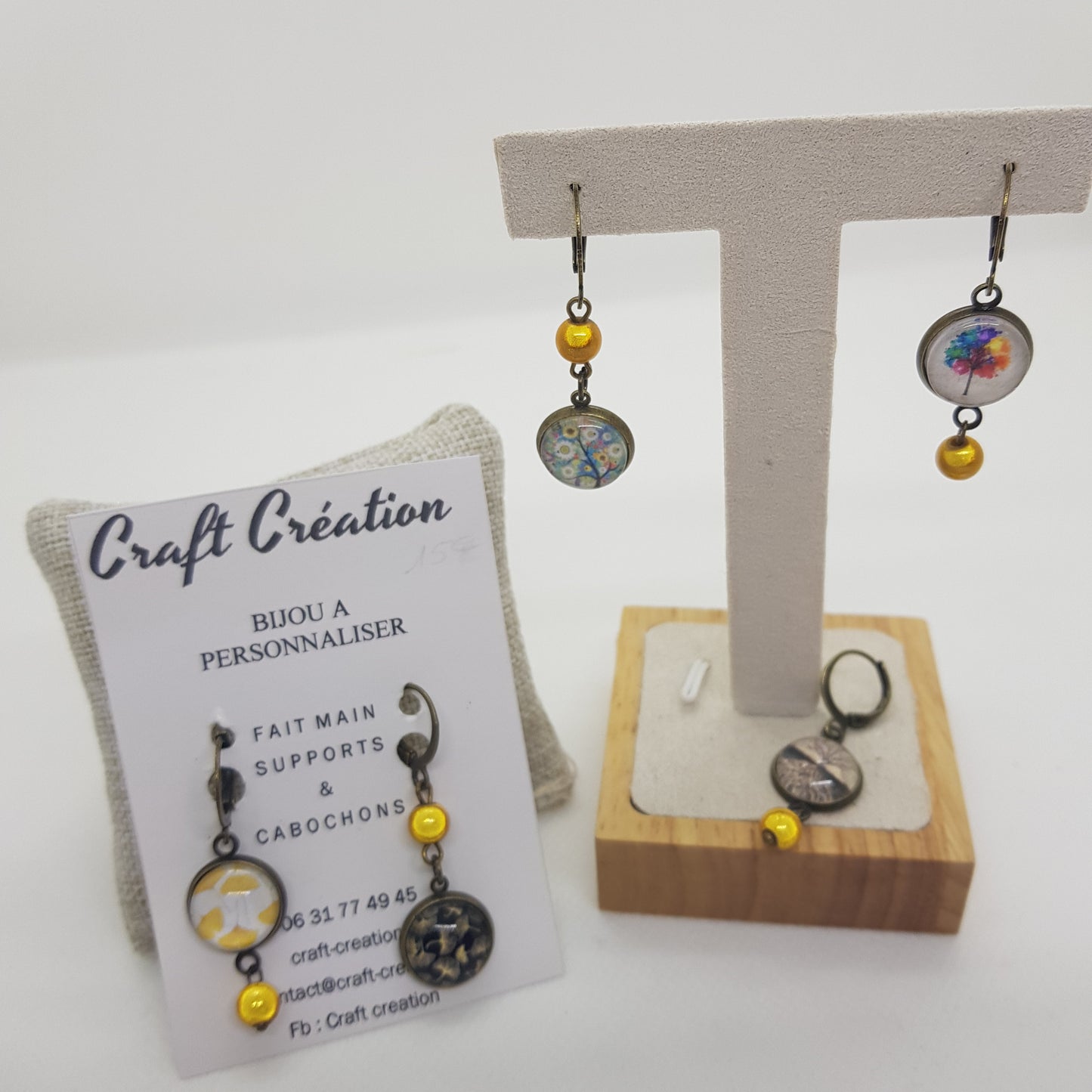 Boucle d'Oreille Artisanale Adora Perle Dorée