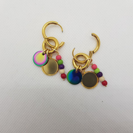 Boucle d'Oreille Artisanale Créole Capucine