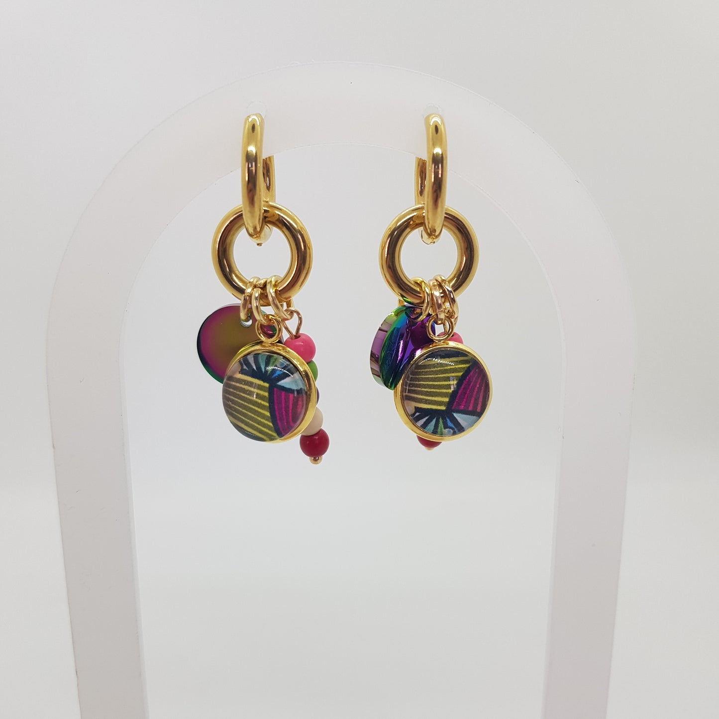 Boucle d'Oreille Artisanale Créole Capucine