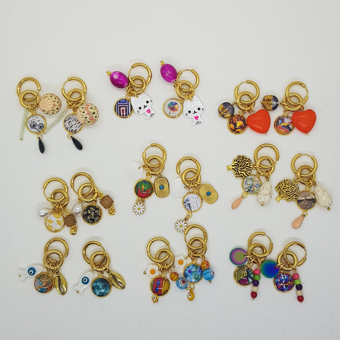 Boucle d'Oreille Artisanale Créole Amandine