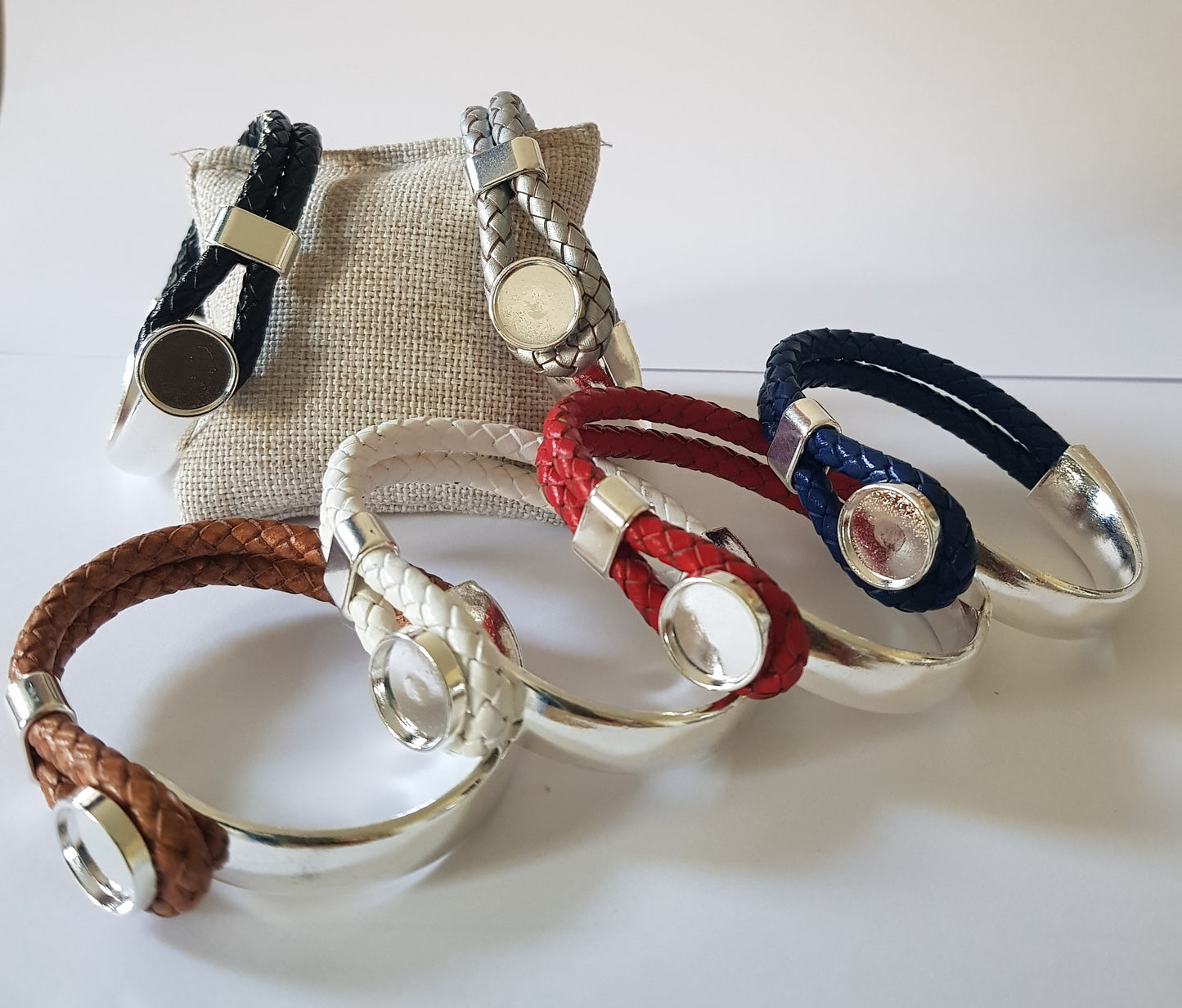 Bracelet Artisanal Cory Cuir Noir Argent