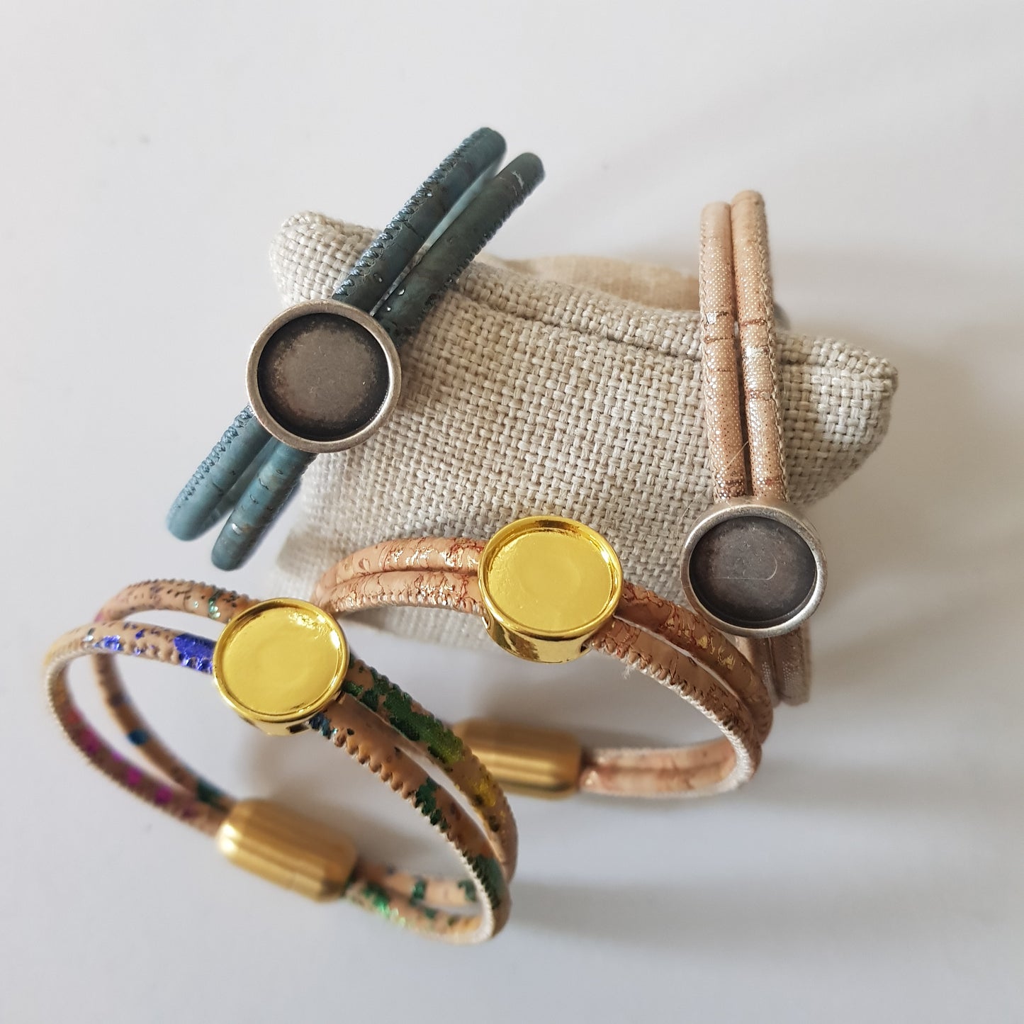 Bracelet Artisanal Danaé Liège Argent