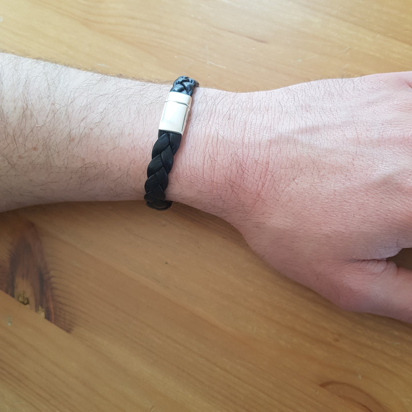 Bracelet Artisanal Malo Cuir Noir Homme