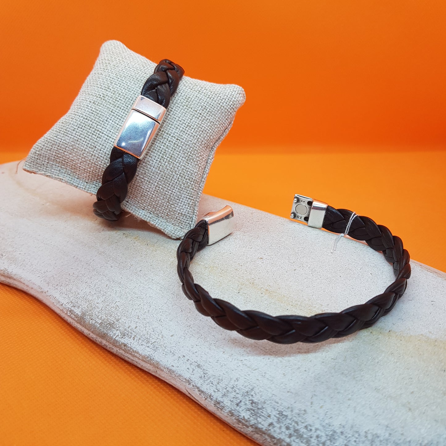 Bracelet Artisanal Malo Cuir Noir Homme