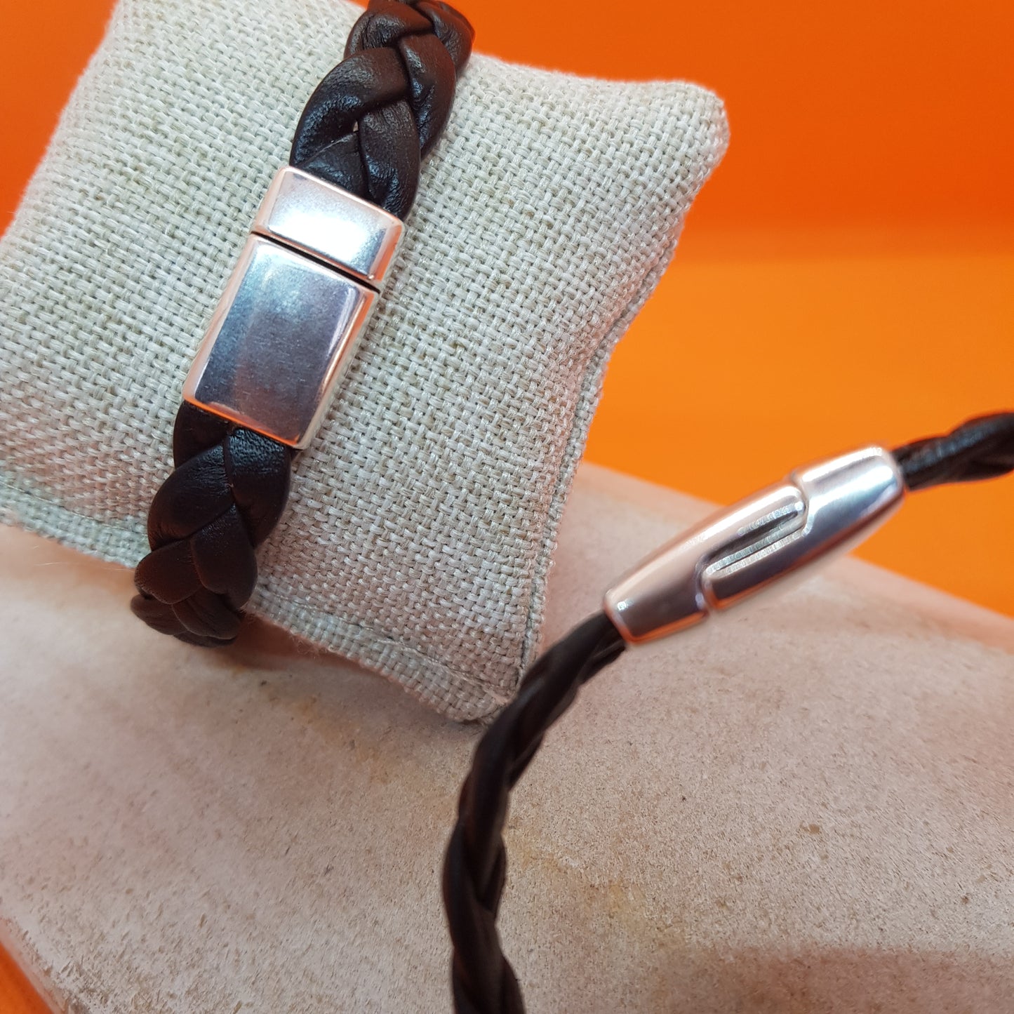 Bracelet Artisanal Malo Cuir Noir Homme