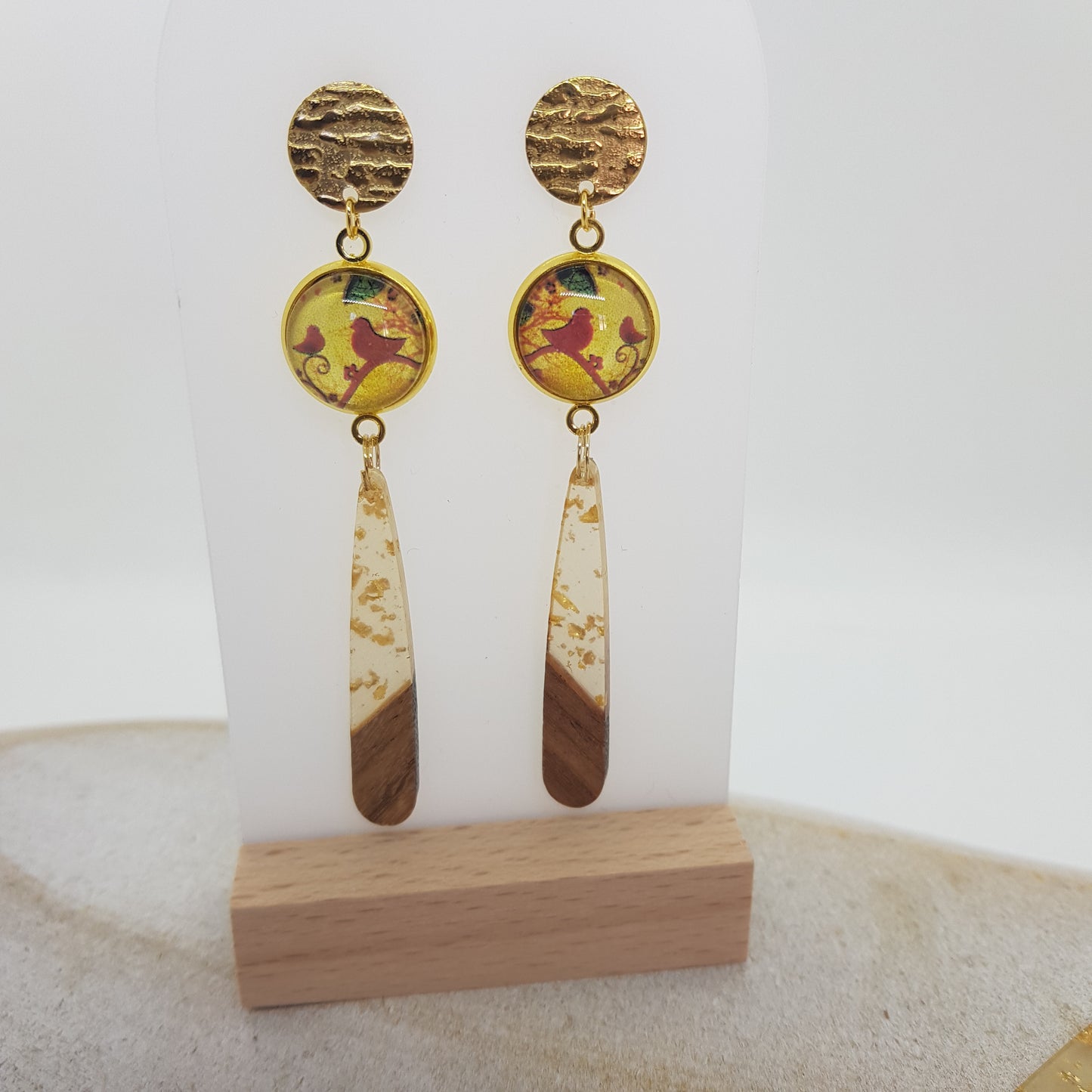 Boucle d'Oreille Artisanale Cèdre