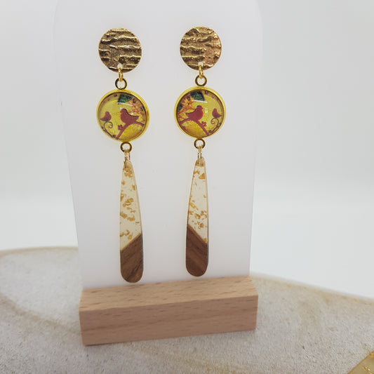 Boucle d'Oreille Artisanale Cèdre