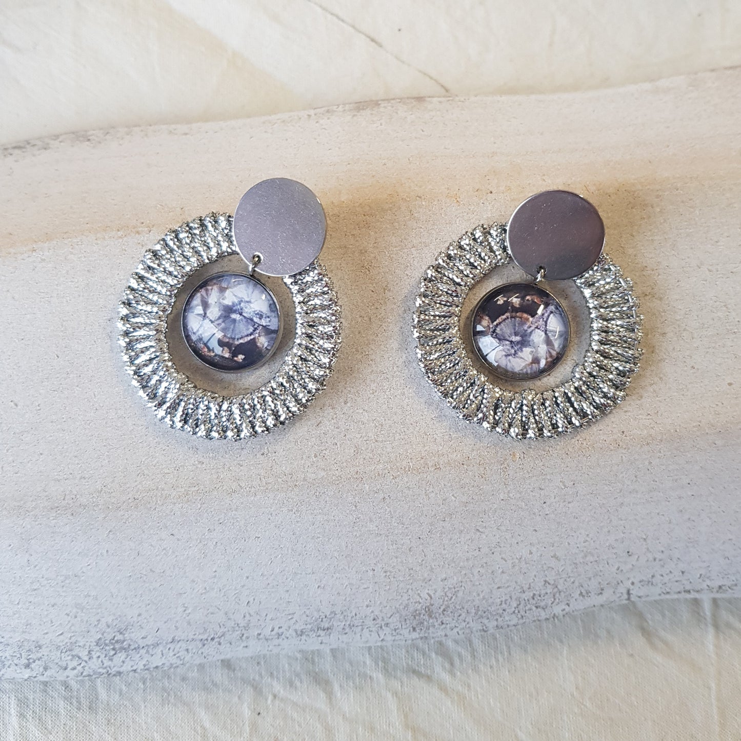 Boucle d'Oreille Artisanale Créole 2-en-1 Rêve