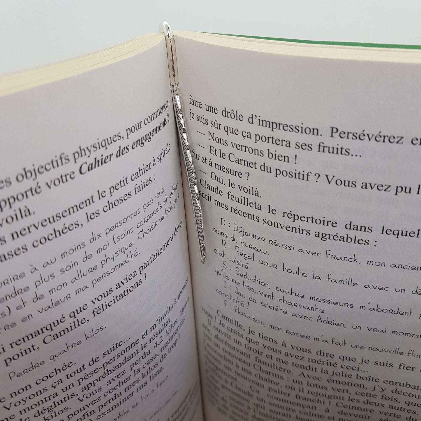 Marque-Page Artisanal Aigrette Pompon Vert