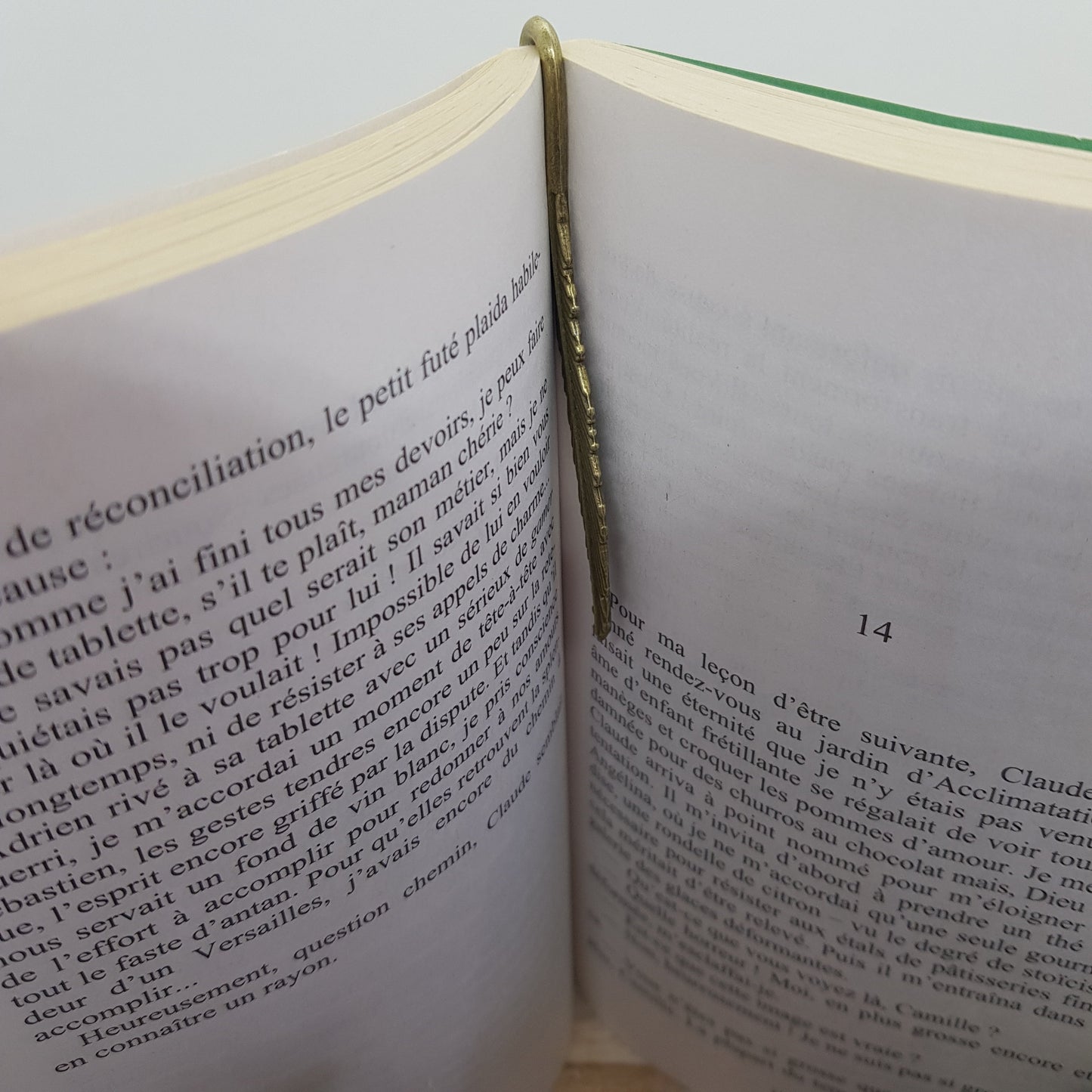 Marque-Page Artisanal Grimoire Pompon Vert