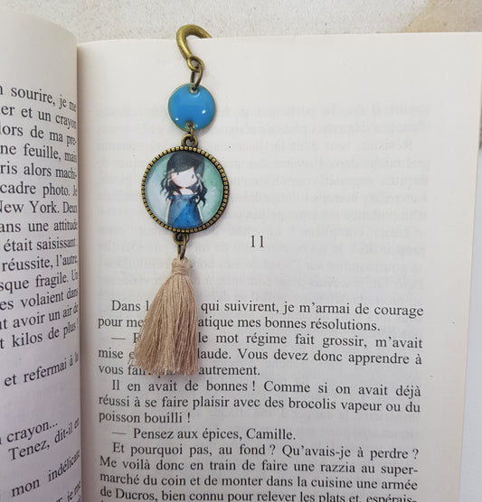 Marque-Page Artisanal Grimoire Pompon Beige