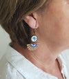 Boucle d'Oreille Artisanale Élosa Sequin Bleu