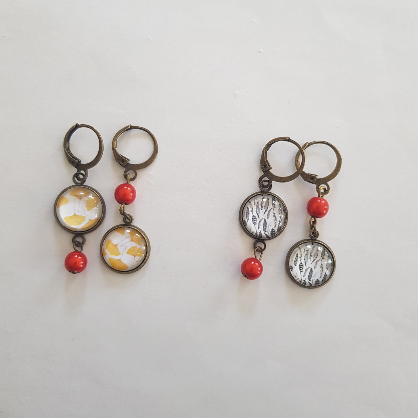 Boucle d'Oreille Artisanale Adora Perle Orange