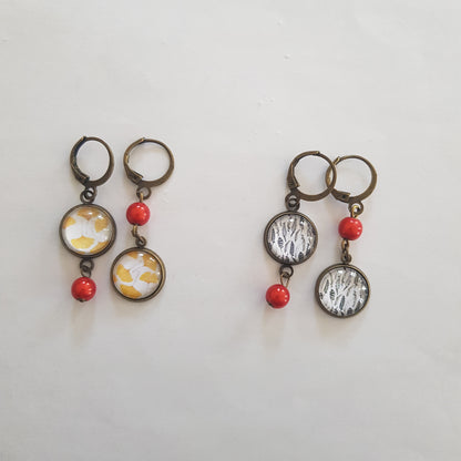 Boucle d'Oreille Artisanale Adora Perle Orange