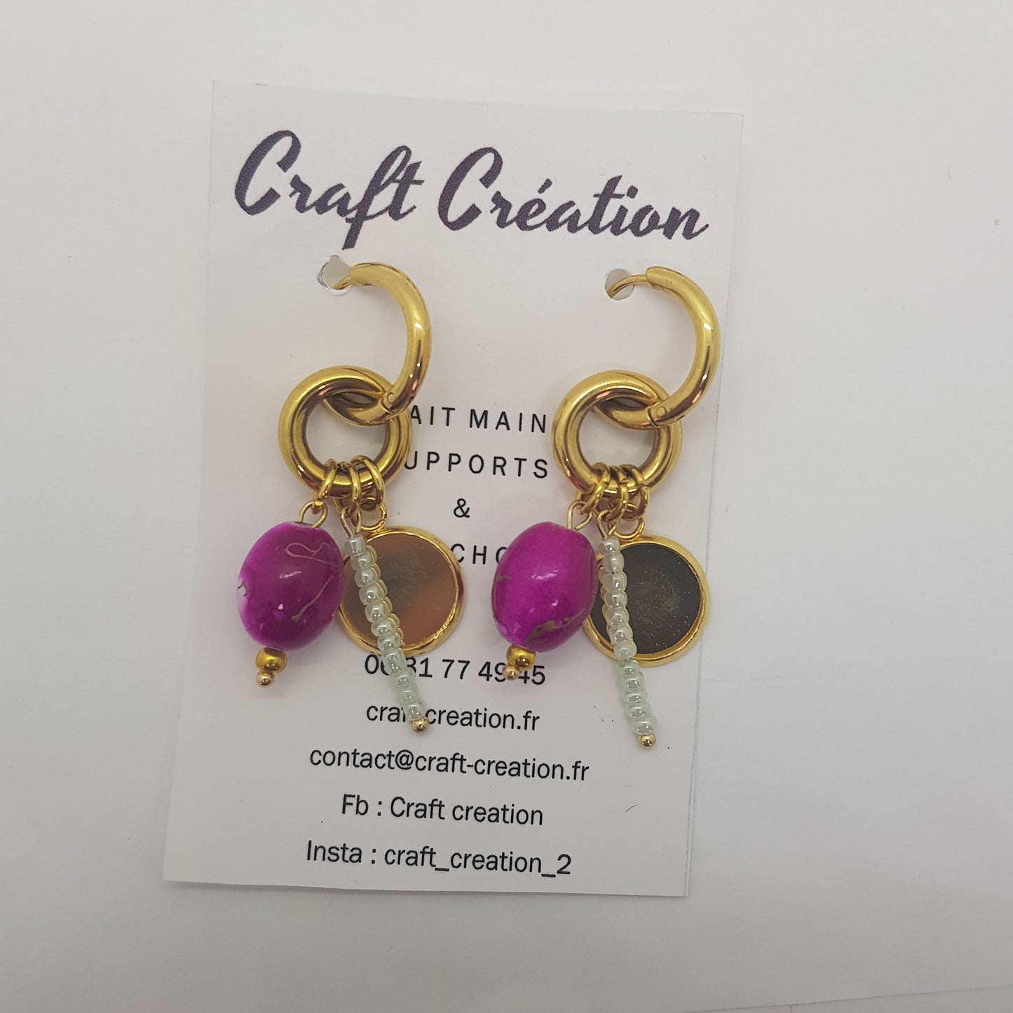 Boucle d'Oreille Artisanale Créole Adeline