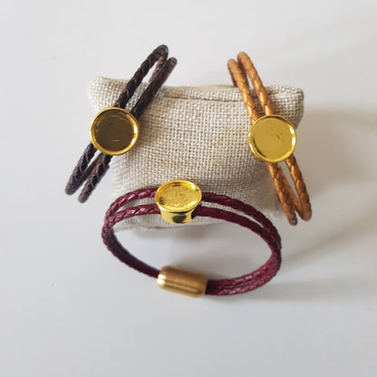 Bracelet Artisanal Alma Cuir Marron