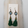 Boucle d'Oreille Artisanale Luisa Pompon Vert