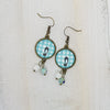Boucle d'Oreille Artisanale Adora Milfiori  Bleu clair et Blanc