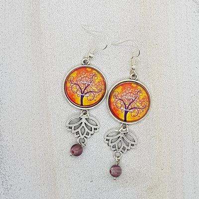 Boucle d'Oreille Artisanale Effy  Violet